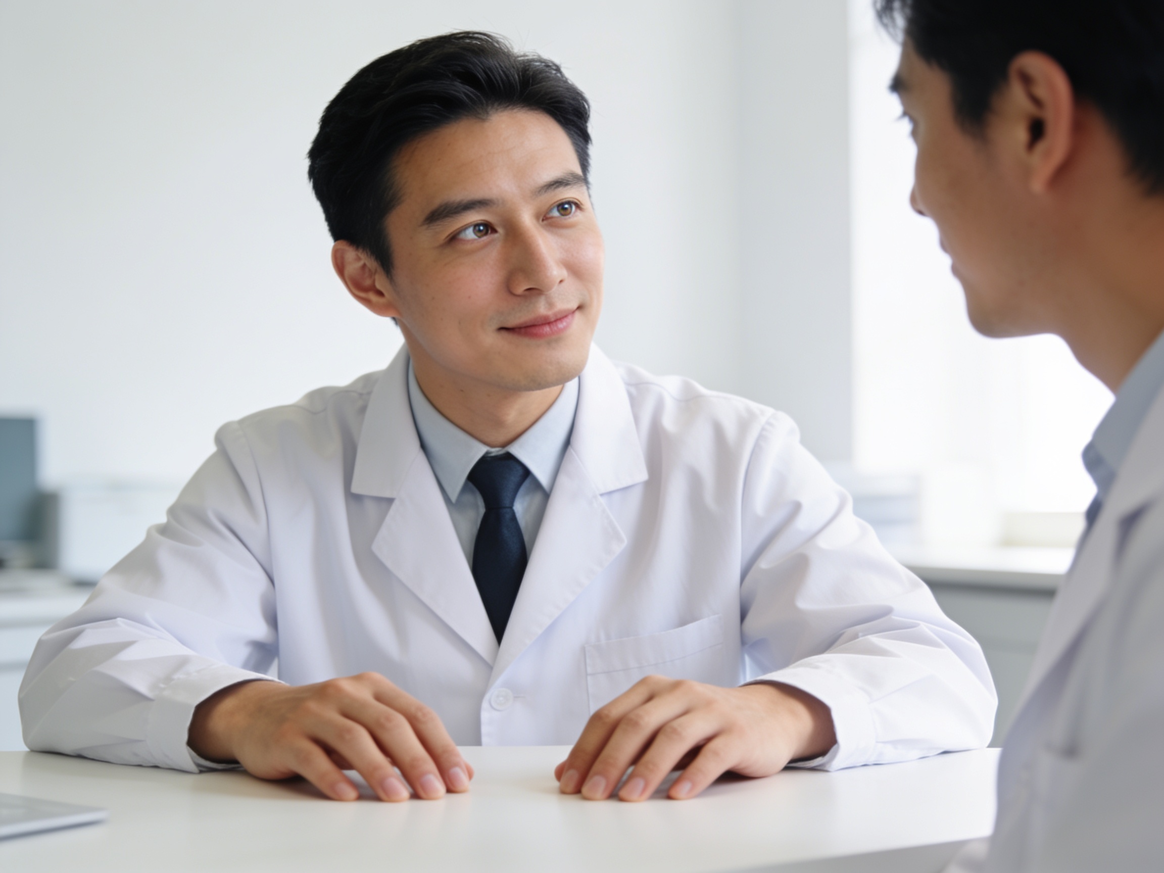 Dokter membaca lembar medis tentang dosis obat yang aman