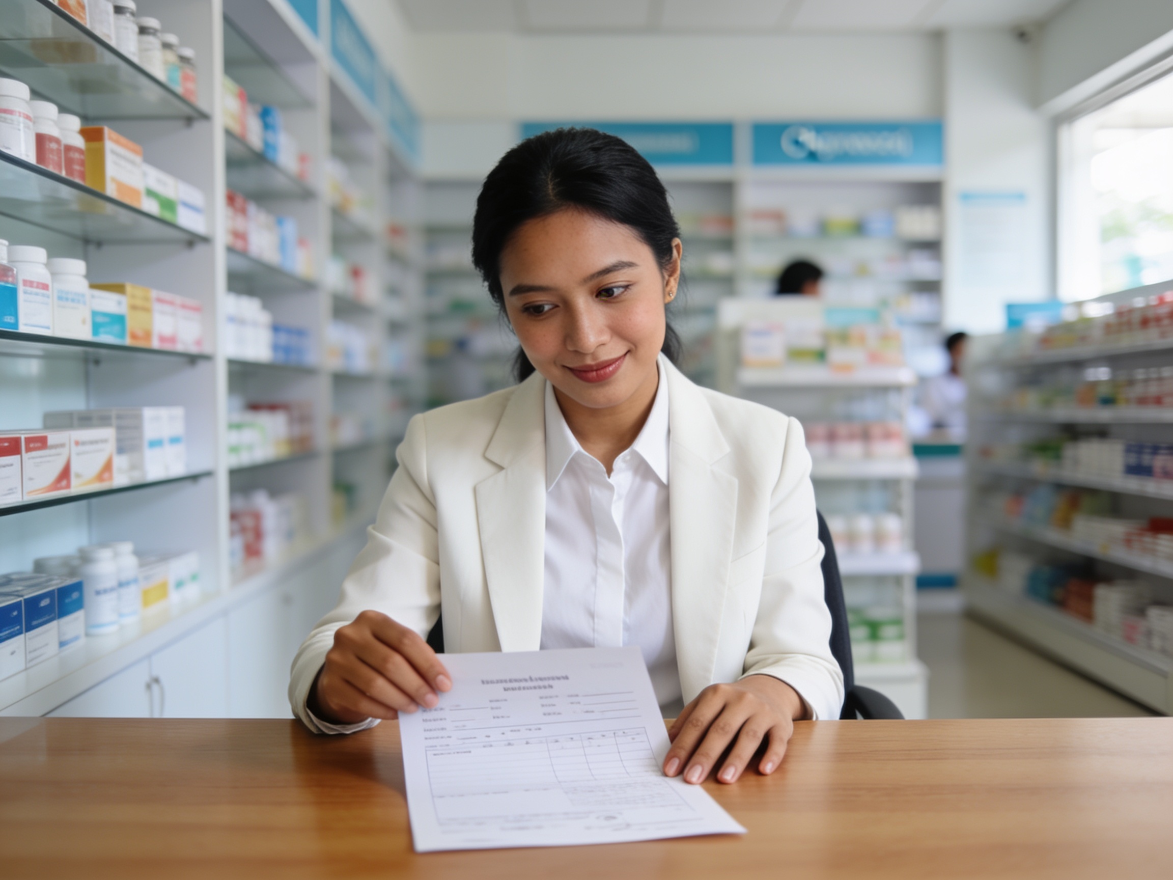 Pasien memeriksa resep dokter untuk memastikan penggunaan obat medis aman